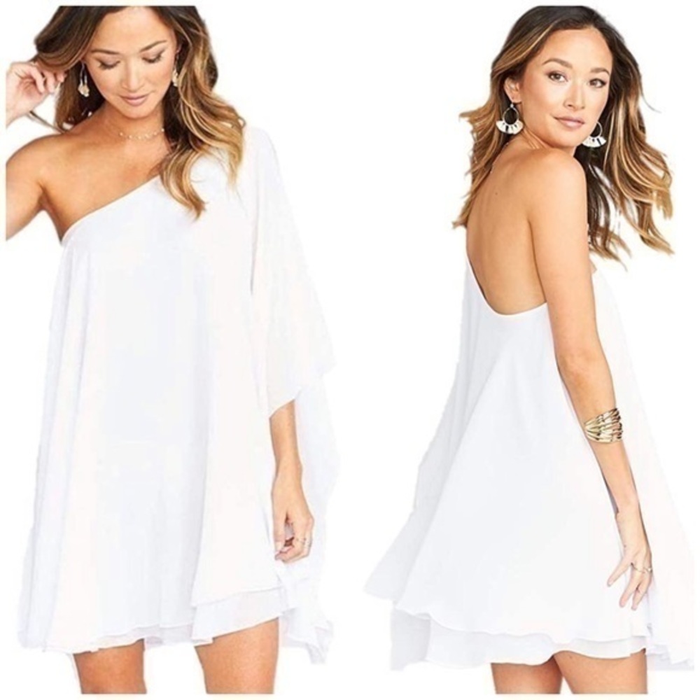 Revolve Show Me Your MuMu Zsa Zsa Dress White One Shoulder